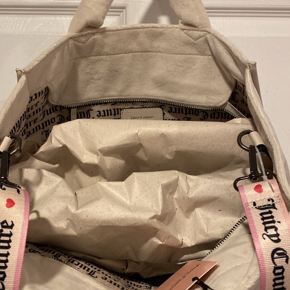 BNWT JUICY COUTURE Extra Spender Large Tote in Angel White - Picture 3 of 8
